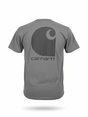 Carhartt Men’s Gray Logo Short-Sleeve Shirt